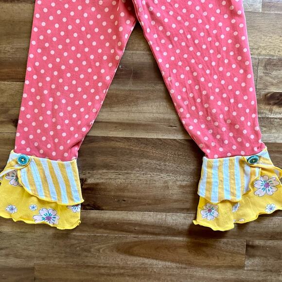 Matilda Jane Moments With You Hall Pass Scrappy Leggings Pants Red Polka Dot 8 - Picture 4 of 7